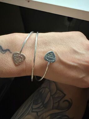 Sterling Silver Heart Wrap Bracelet - Silver